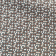 Baumwollstoff kleine Punkte, beige wei braun altgrn