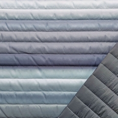 RESTSTCK 153 cm Steppstoff Streifen Farbverlauf wattiert matt glnzend, wei taupe grau
