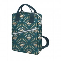 Canvas Stoff Fchermuster Boho Style, wei