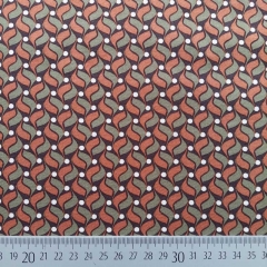 RESTSTCK 66 cm Viskose Twillstoff Blusenstoff  mit Stretch grafisches Muster, dunkelbraun armygrn