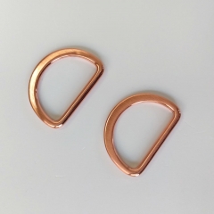 2 D-Ringe Metall 25 mm hochwertig hochglänzend, kupfer