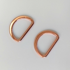2 D-Ringe Metall 25 mm hochwertig hochglnzend, kupfer