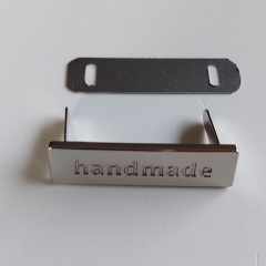 Handmade Label Metall, silber