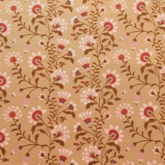 Canvas Stoff beschichtet Kelchblumen Baumwollstoff, ockergelb
