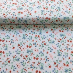 Canvas Stoff beschichtet Blmchen, rauchblau grn wei