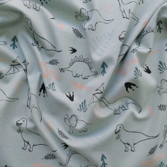 Jerseystoff Dinos, mattes altmint
