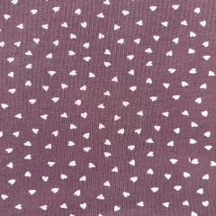 Jerseystoff kleine Herzen, weiss dunkles mauve