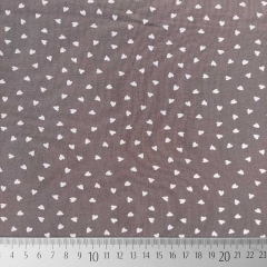 Jerseystoff kleine Herzen, weiss matt dunkelbraun