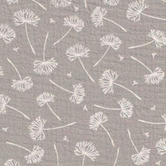 Musselin Stoff Baumwollstoff Pusteblumen, wei beige