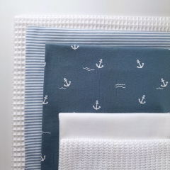 Jerseystoff Anker Wellen, wei rauchblau
