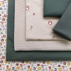 Jerseystoff Bren Gesichter Blumen, braun beige