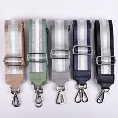 Taschengurt Taschenriemen Streifen Glitzer 5 cm-grn silber wei- dk.grnes Leder-silber Schnallen