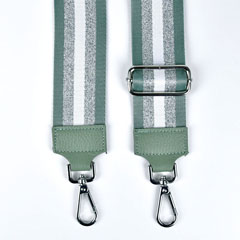 Taschengurt Taschenriemen Streifen Glitzer 5 cm, mintgrn silber wei