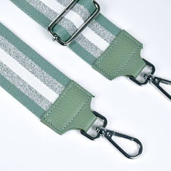 Taschengurt Taschenriemen Streifen Glitzer 5 cm, mintgrn silber wei