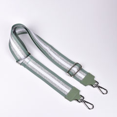 Taschengurt Taschenriemen Streifen Glitzer 5 cm, mintgrn silber wei