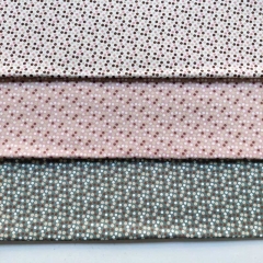 Baumwollstoff kleine Punkte, altrosa beige braun auf cremewei