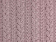 Jacquard Jerseystoff Zopfmuster, altrosa