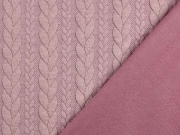 Jacquard Jerseystoff Zopfmuster, altrosa