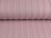 Jacquard Jerseystoff Zopfmuster, altrosa