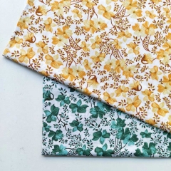 RESTSTCK 50 cm Baumwollstoff Blumen Zweige, ockergelb braun hellgelb