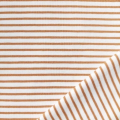 Jersey Stoff Streifen, karamell braun wei