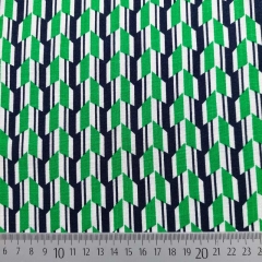 Viskosestoff mit Stretch Blusenstoff grafisches Muster, grn wei dunkelblau