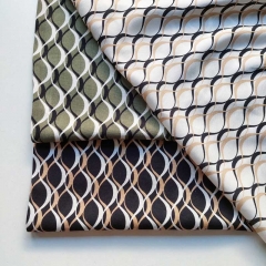 Viskose Stoff grafisches Muster Blusenstoff, beige schwarz cremewei