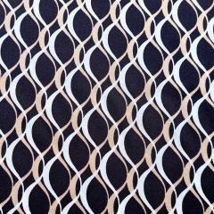 RESTSTÜCK 63 cm Viskose Stoff grafisches Muster Blusenstoff, beige weiß schwarz