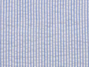 RESTSTÜCK 63 cm Seersucker Stoff Streifen 2 mm breit Blusenstoff, hellblau weiß