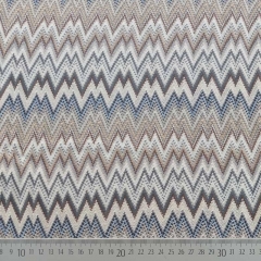 Strickstoff Zickzack Italienischer Stil, grau beige blau