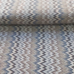 Strickstoff Zickzack Italienischer Stil, grau beige blau