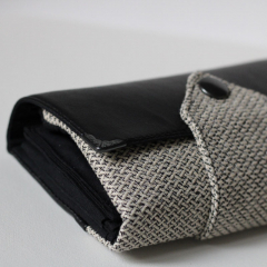 Outdoorstoff Teflon Kreuzmuster Weave, schwarz natur