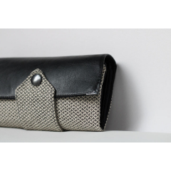 Outdoorstoff Teflon Kreuzmuster Weave, schwarz natur
