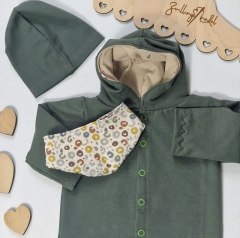 Sweatstoff angeraut uni, army grn