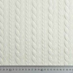 Jacquardjersey Stoff Zopfmuster,cremewei