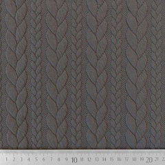 Jacquardjersey Stoff Zopfmuster,graubraun (schlamm)