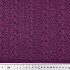Jacquardjersey Stoff Zopfmuster,�violett (helle Pflaume)