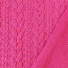 Jacquardjersey Stoff Zopfmuster,pink