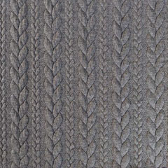 Jacquardjersey Stoff Zopfmuster,dunkelgrau meliert
