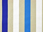 Leinenlook Dekostoff Blockstreifen, blau wei
