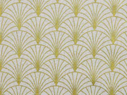Dekostoff Fcher Gold Metallic Glitzer meliert, cremewei