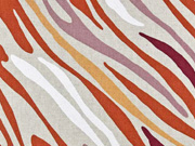 Dekostoff Zebra Animal Print Leinen Optik, terracotta weiß natur