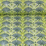 Dekostoff Jacquard Stoff Fcher, gelbgrn moosgrn