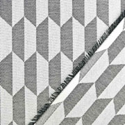 Outdoorstoff Dralon  Teflon grafisches Muster, creme schwarz