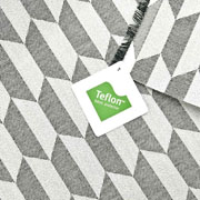 Outdoorstoff Dralon  Teflon grafisches Muster, creme schwarz