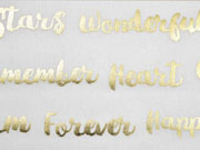 Dekostoff Metallic Words, gold creme