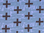 Jerseystoff Kreuze Graffiti Style, schwarz rauchblau