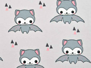 RESTSTCK 116 cm Bio-Jersey Fledermaus Happy Bat grau lachsrosa Bloome Copenhagen