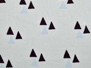 RESTSTCK 120 cm Bio-Jersey Dreiecke Triangles mint grau Bloome Copenhagen