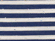 Editey Strukturstoff Streifen & Pailletten, blau beige
